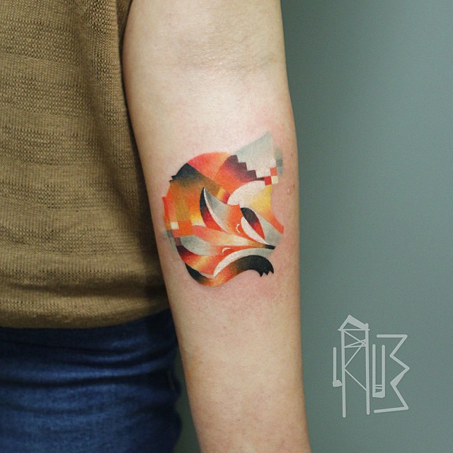 Animal Tattoos With Digital Pixel Glitches By Russian Artist