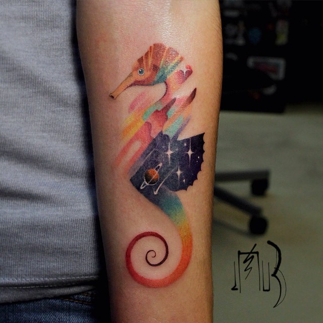 Animal Tattoos With Digital Pixel Glitches By Russian Artist