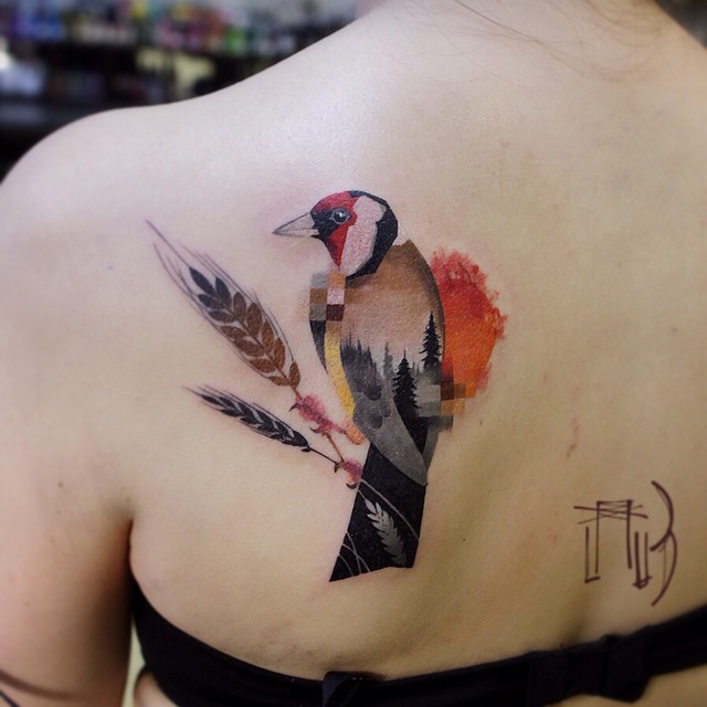 Animal Tattoos With Digital Pixel Glitches By Russian Artist