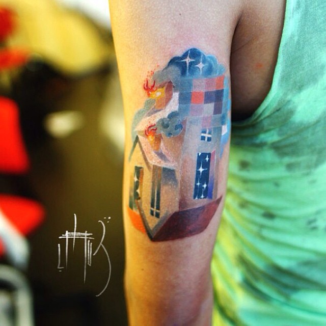 Animal Tattoos With Digital Pixel Glitches By Russian Artist