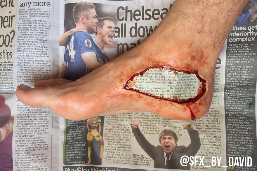 Incredibly Realistic Sfx Make-Up By David Harris