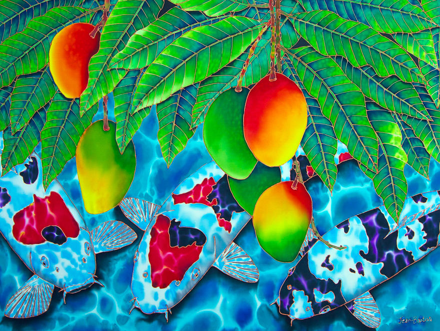 Koi Fish Silk Batik Painting Koi Fish Silk Batik Painting