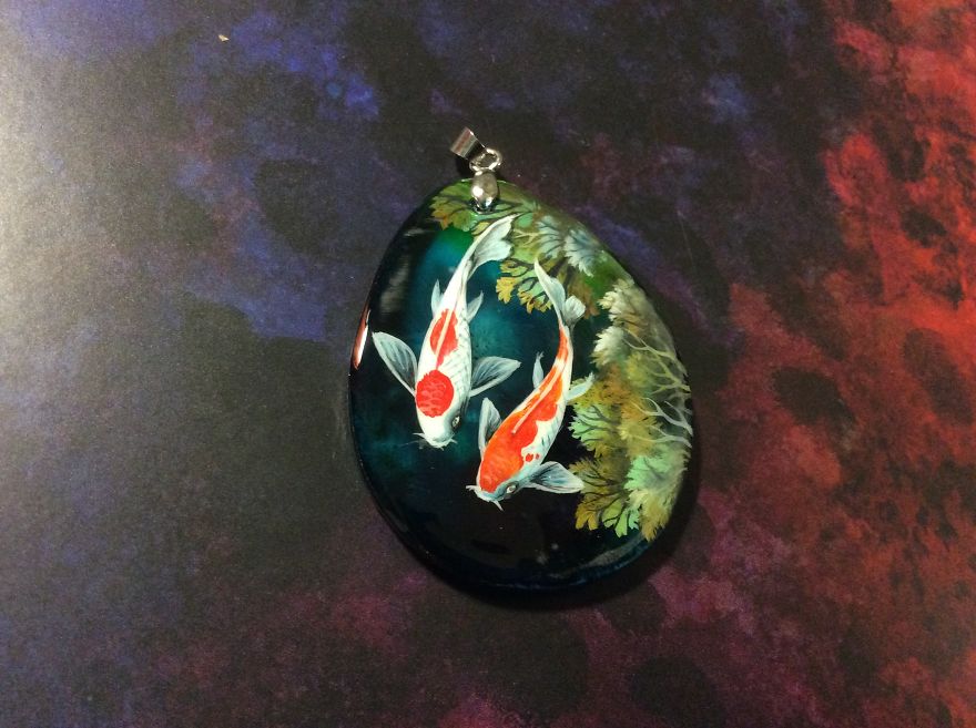 Dragons And Koi On Wood And Stone Dragons And Koi On Wood And Stone