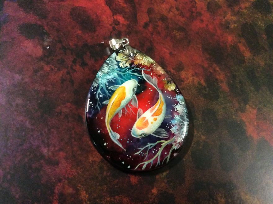 Dragons And Koi On Wood And Stone Dragons And Koi On Wood And Stone