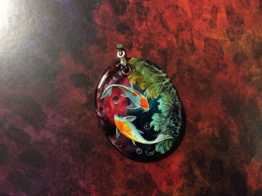 Dragons And Koi On Wood And Stone Dragons And Koi On Wood And Stone