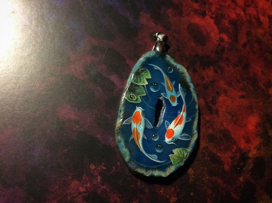 Dragons And Koi On Wood And Stone Dragons And Koi On Wood And Stone