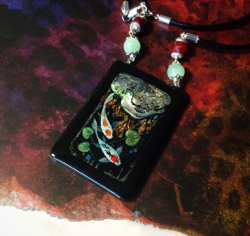 Dragons And Koi On Wood And Stone Dragons And Koi On Wood And Stone