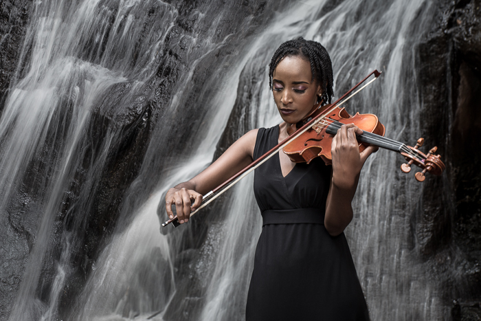 I Shot Creative Classical Portraits Of Classical Musicians At A Waterfall
