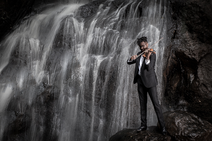 I Shot Creative Classical Portraits Of Classical Musicians At A Waterfall
