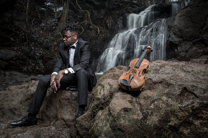 I Shot Creative Classical Portraits Of Classical Musicians At A Waterfall