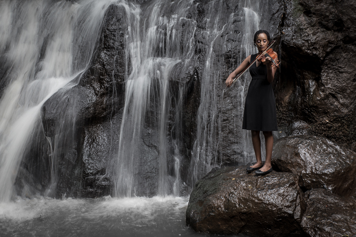 I Shot Creative Classical Portraits Of Classical Musicians At A Waterfall