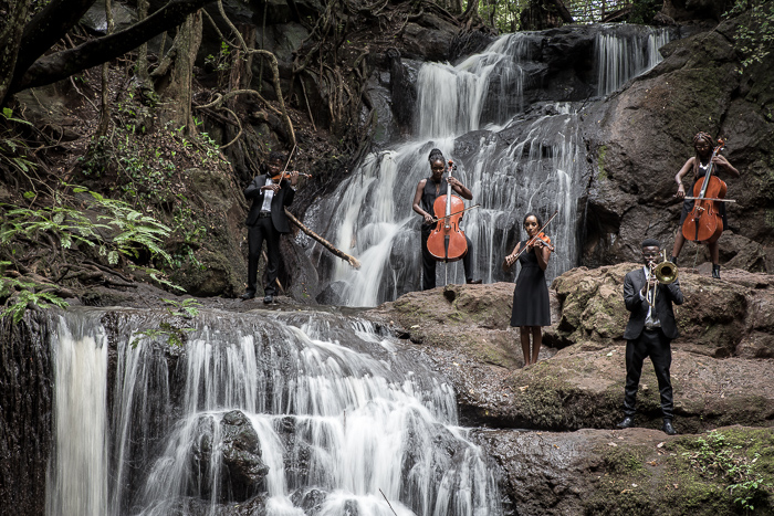 I Shot Creative Classical Portraits Of Classical Musicians At A Waterfall