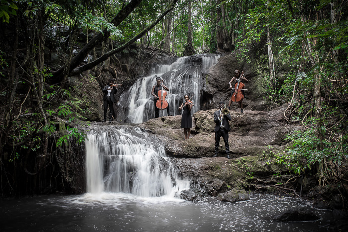 I Shot Creative Classical Portraits Of Classical Musicians At A Waterfall