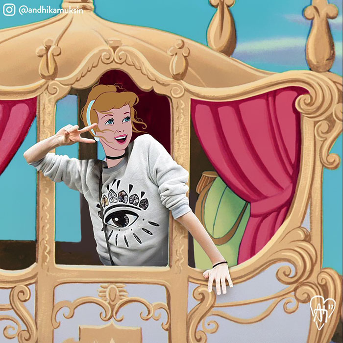Artist Photoshops Disney Princesses Into Celebrity Photos
