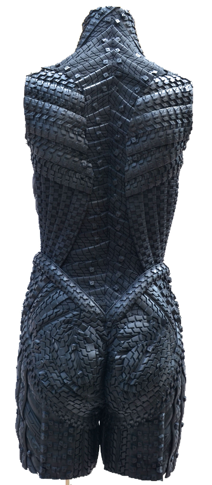 Recycled Tire Sculpture Of Female Torso