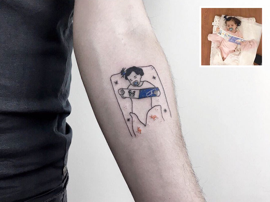 Artist Turns Your Most Nostalgic Childhood Pics Into Stylish Tattoos So You Always Have Them On Your Skin Artist Turns Your Most Nostalgic Childhood Pics Into Stylish Tattoos So You Always Have Them On Your Skin