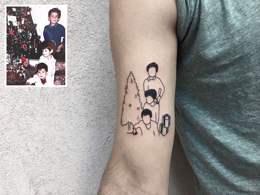 Artist Turns Your Most Nostalgic Childhood Pics Into Stylish Tattoos So You Always Have Them On Your Skin Artist Turns Your Most Nostalgic Childhood Pics Into Stylish Tattoos So You Always Have Them On Your Skin