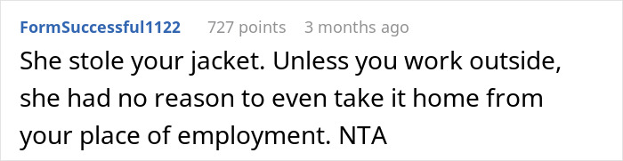 “Calm Down, Princess”: Woman Refuses To Return Her Coworker’s Expensive Jacket