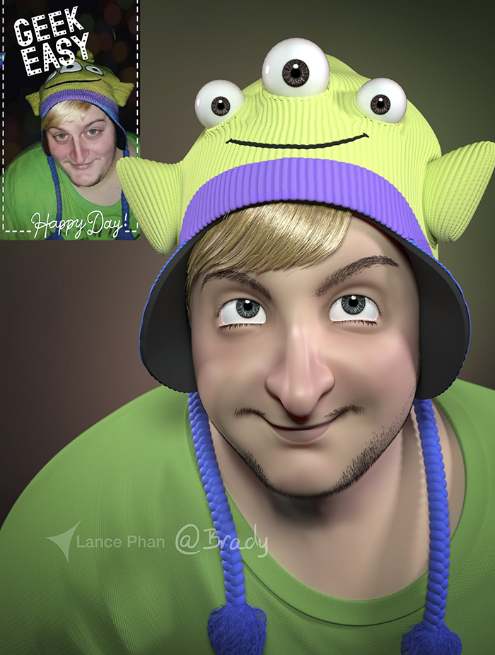 Artist Turns People Into 3D Pixar-Like Characters And You Can Become One Too Artist Turns People Into 3D Pixar-Like Characters And You Can Become One Too