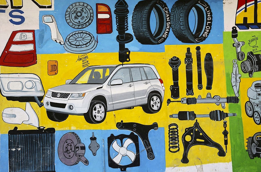 Artist Turns Façades Of Small Businesses Into Works Of Art In Somalia