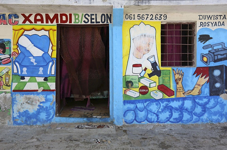 Artist Turns Façades Of Small Businesses Into Works Of Art In Somalia
