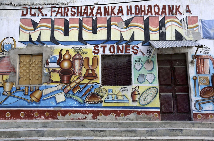 Artist Turns Façades Of Small Businesses Into Works Of Art In Somalia