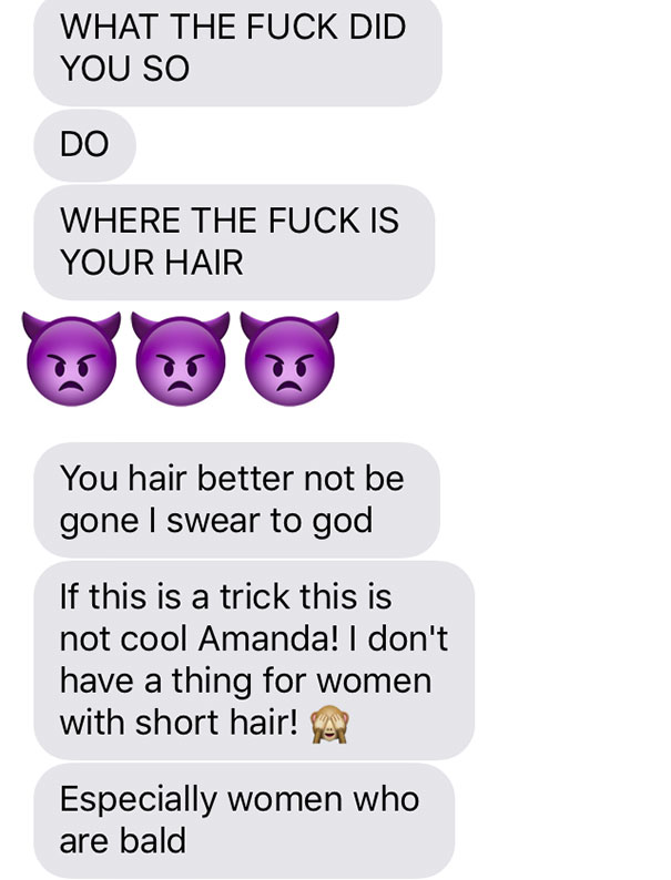 Girlfriend Texts Boyfriend She Shaved Her Head, Doesn’t Expect Reaction Like This Girlfriend Texts Boyfriend She Shaved Her Head, Doesn’t Expect Reaction Like This