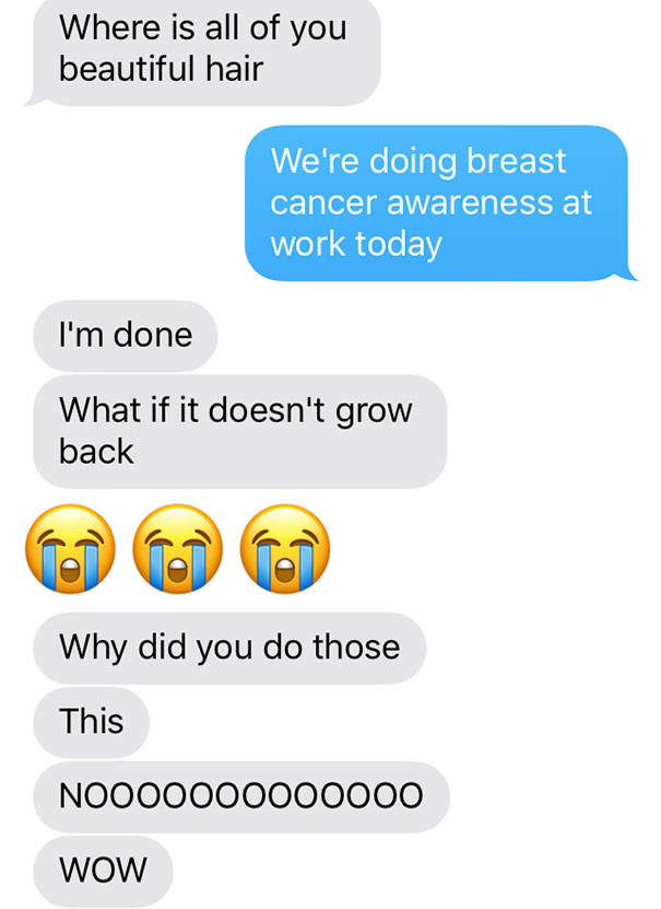 Girlfriend Texts Boyfriend She Shaved Her Head, Doesn’t Expect Reaction Like This Girlfriend Texts Boyfriend She Shaved Her Head, Doesn’t Expect Reaction Like This