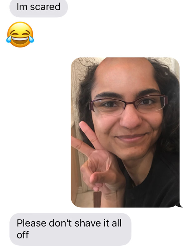 Girlfriend Texts Boyfriend She Shaved Her Head, Doesn’t Expect Reaction Like This Girlfriend Texts Boyfriend She Shaved Her Head, Doesn’t Expect Reaction Like This