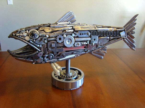 I Create Unique Sculptures From Various Metal Items I Create Unique Sculptures From Various Metal Items