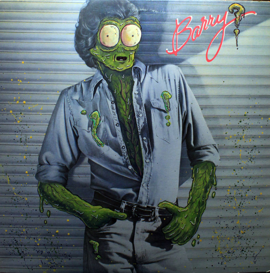 I Take Old Vinyl Records And Paint Gross Creatures On Them