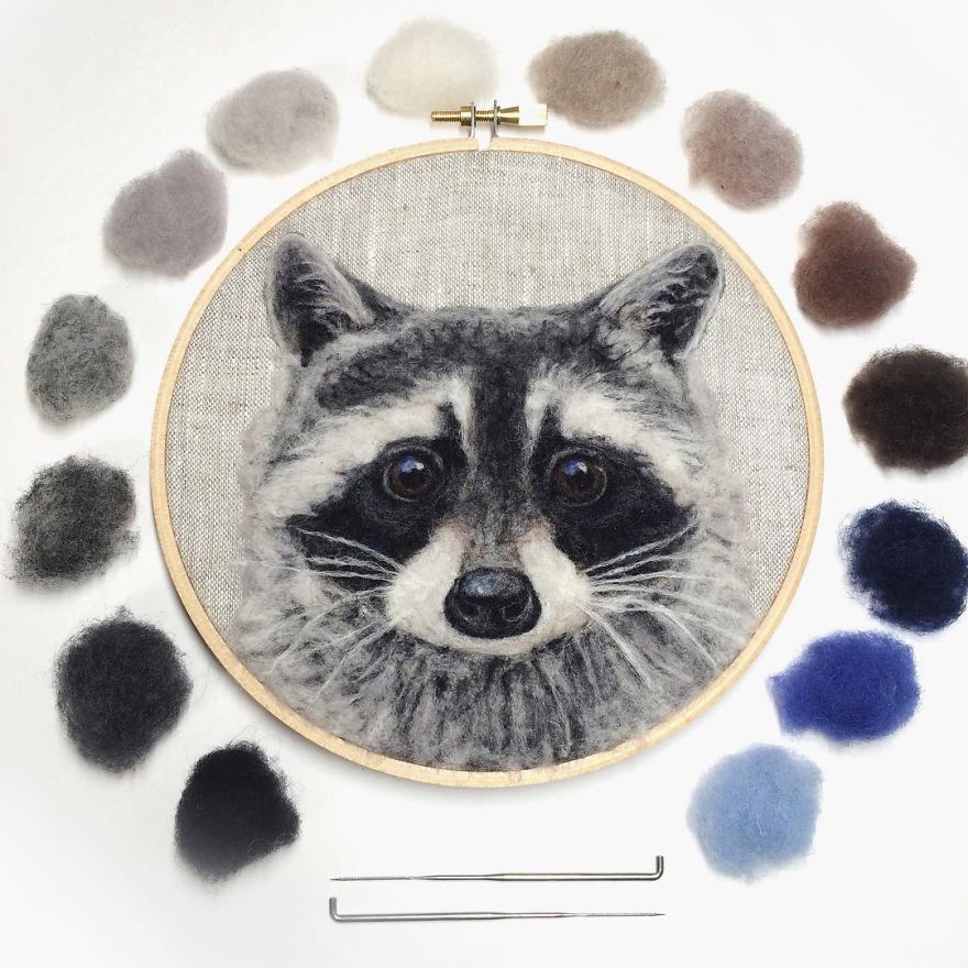 Artist Uses Needle And Wool To “Paint” Realistic Portraits Of Animals Artist Uses Needle And Wool To “Paint” Realistic Portraits Of Animals