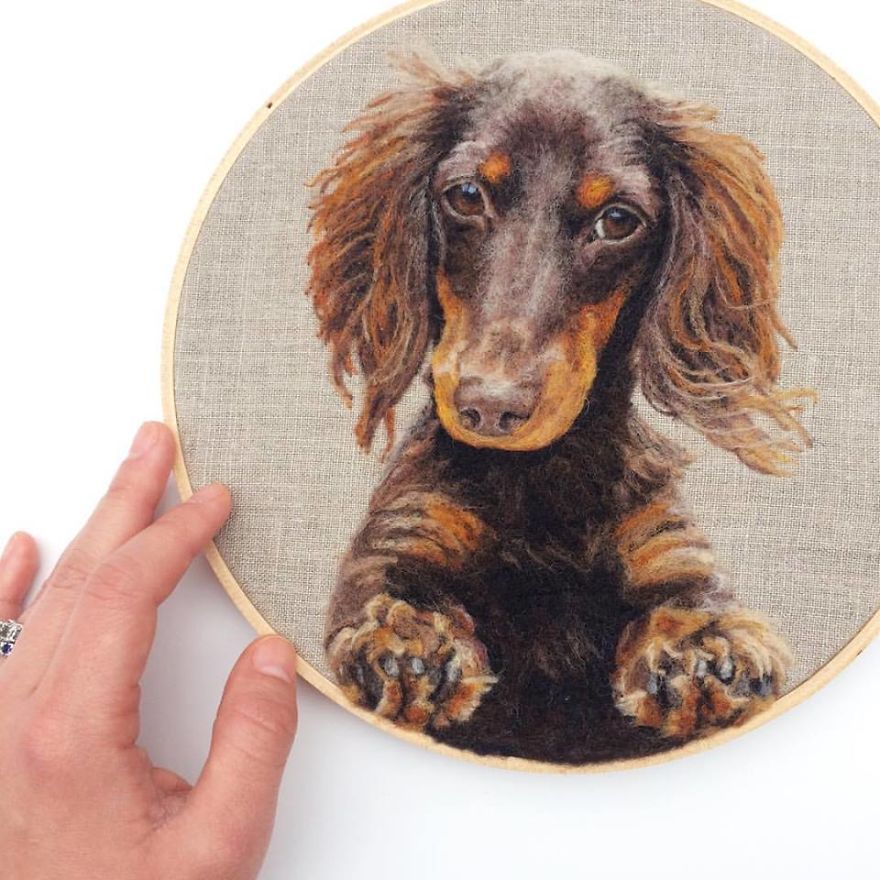 Artist Uses Needle And Wool To “Paint” Realistic Portraits Of Animals Artist Uses Needle And Wool To “Paint” Realistic Portraits Of Animals