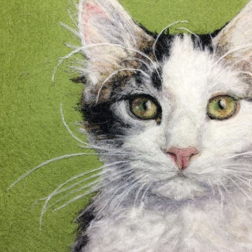 Artist Uses Needle And Wool To “Paint” Realistic Portraits Of Animals Artist Uses Needle And Wool To “Paint” Realistic Portraits Of Animals