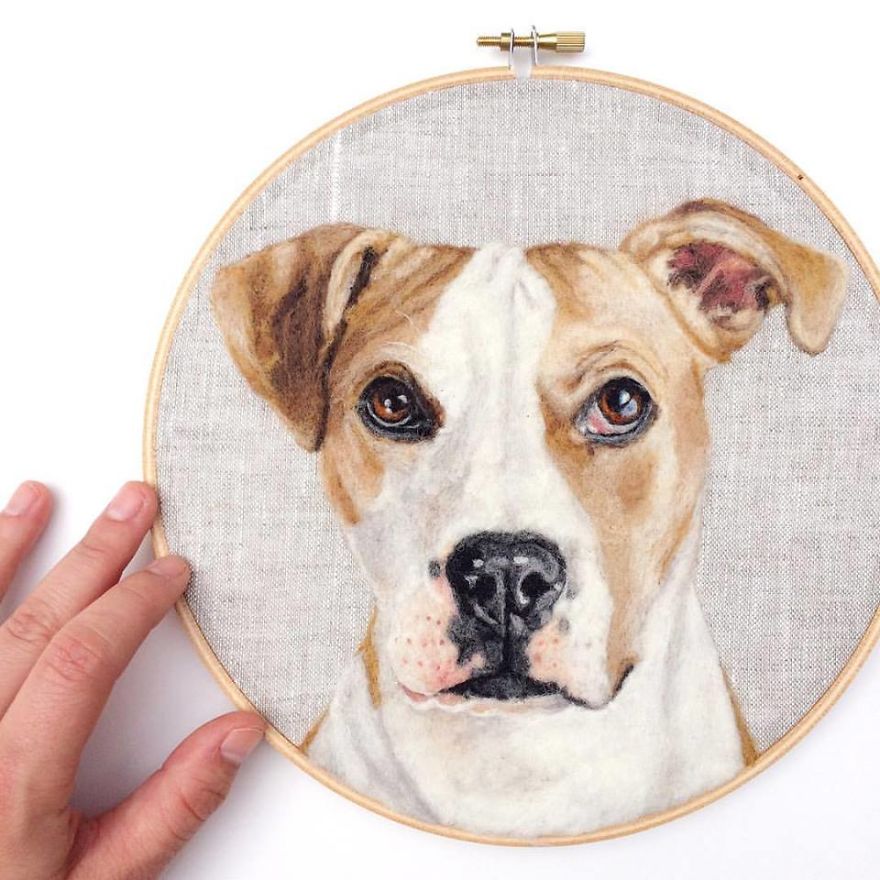 Artist Uses Needle And Wool To “Paint” Realistic Portraits Of Animals Artist Uses Needle And Wool To “Paint” Realistic Portraits Of Animals