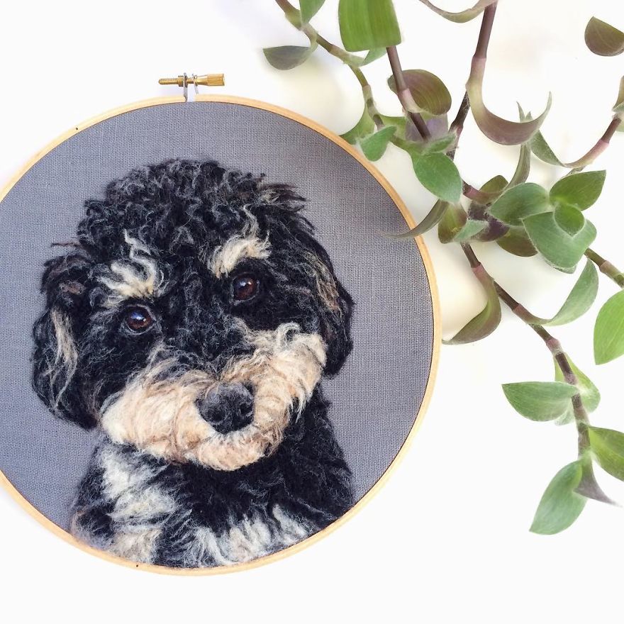 Artist Uses Needle And Wool To “Paint” Realistic Portraits Of Animals Artist Uses Needle And Wool To “Paint” Realistic Portraits Of Animals