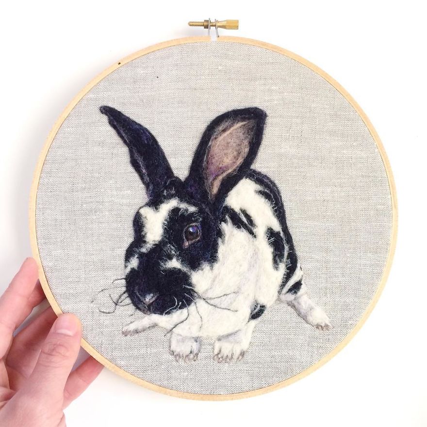 Artist Uses Needle And Wool To “Paint” Realistic Portraits Of Animals Artist Uses Needle And Wool To “Paint” Realistic Portraits Of Animals