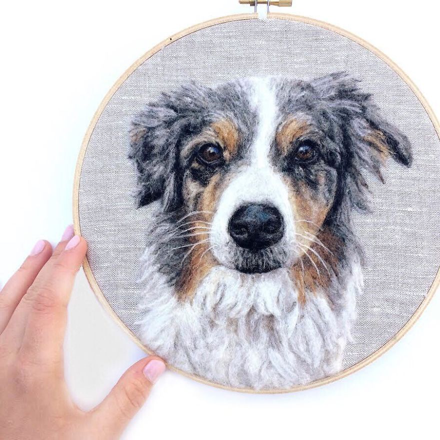 Artist Uses Needle And Wool To “Paint” Realistic Portraits Of Animals Artist Uses Needle And Wool To “Paint” Realistic Portraits Of Animals