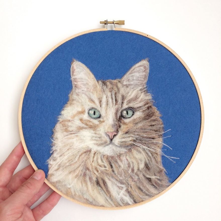 Artist Uses Needle And Wool To “Paint” Realistic Portraits Of Animals Artist Uses Needle And Wool To “Paint” Realistic Portraits Of Animals