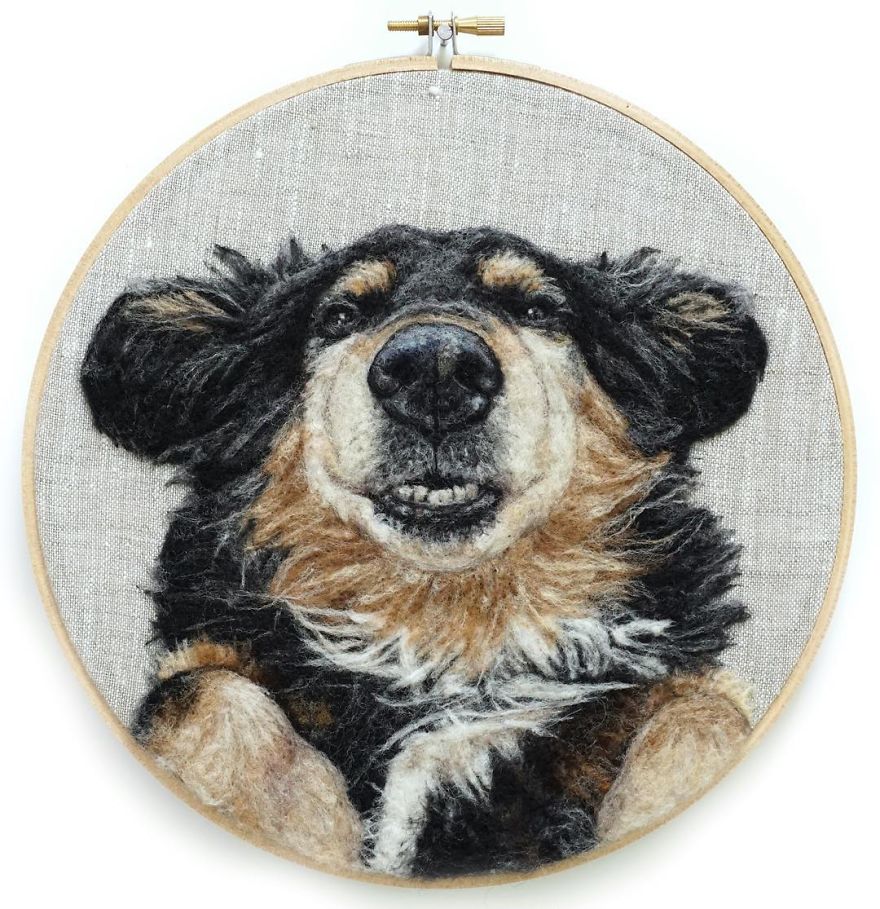 Artist Uses Needle And Wool To “Paint” Realistic Portraits Of Animals Artist Uses Needle And Wool To “Paint” Realistic Portraits Of Animals