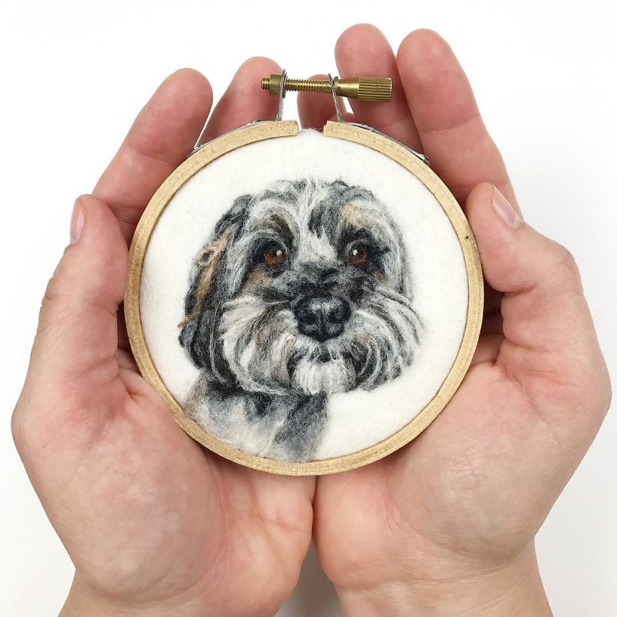 Artist Uses Needle And Wool To “Paint” Realistic Portraits Of Animals Artist Uses Needle And Wool To “Paint” Realistic Portraits Of Animals