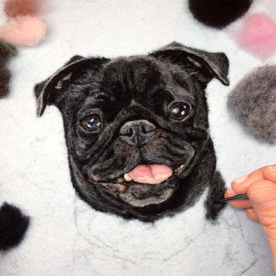 Artist Uses Needle And Wool To “Paint” Realistic Portraits Of Animals Artist Uses Needle And Wool To “Paint” Realistic Portraits Of Animals