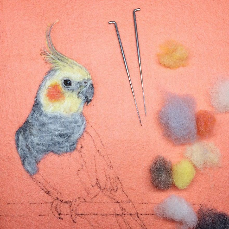 Artist Uses Needle And Wool To “Paint” Realistic Portraits Of Animals Artist Uses Needle And Wool To “Paint” Realistic Portraits Of Animals