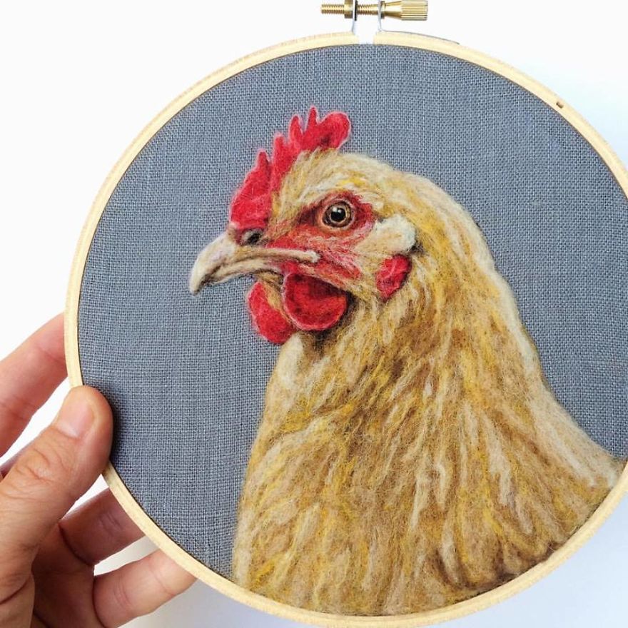 Artist Uses Needle And Wool To “Paint” Realistic Portraits Of Animals Artist Uses Needle And Wool To “Paint” Realistic Portraits Of Animals
