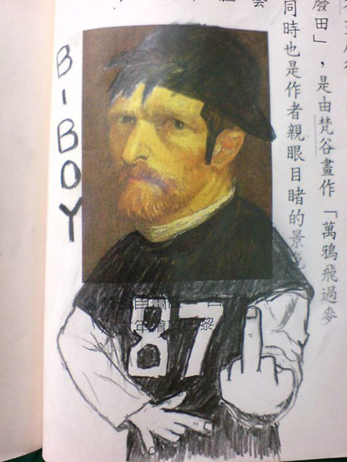 86 Examples Of Genius Textbook Vandalism By Bored Students That Can Almost Be Forgiven