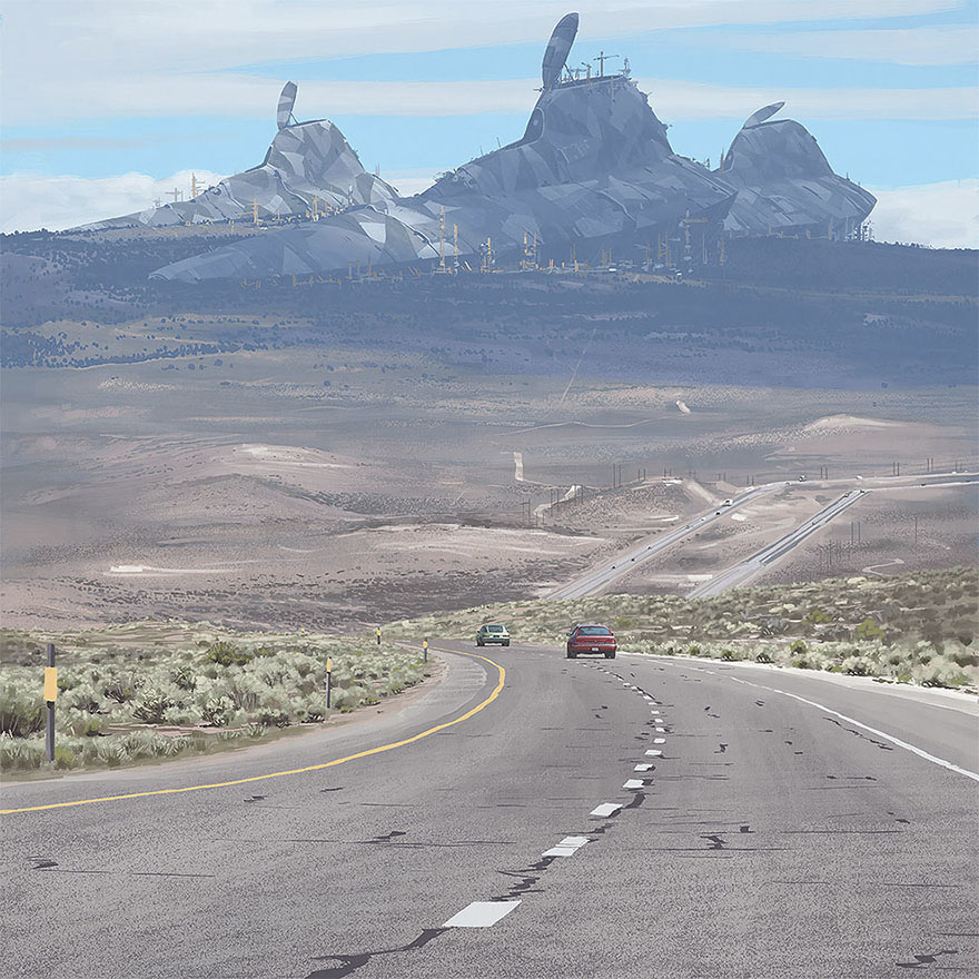 Girl And Her Robot Travel Through Wastelands In Alternate 90s USA In Chilling Illustrations Girl And Her Robot Travel Through Wastelands In Alternate 90s USA In Chilling Illustrations