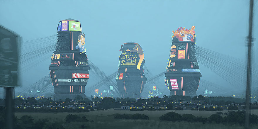 Girl And Her Robot Travel Through Wastelands In Alternate 90s USA In Chilling Illustrations Girl And Her Robot Travel Through Wastelands In Alternate 90s USA In Chilling Illustrations