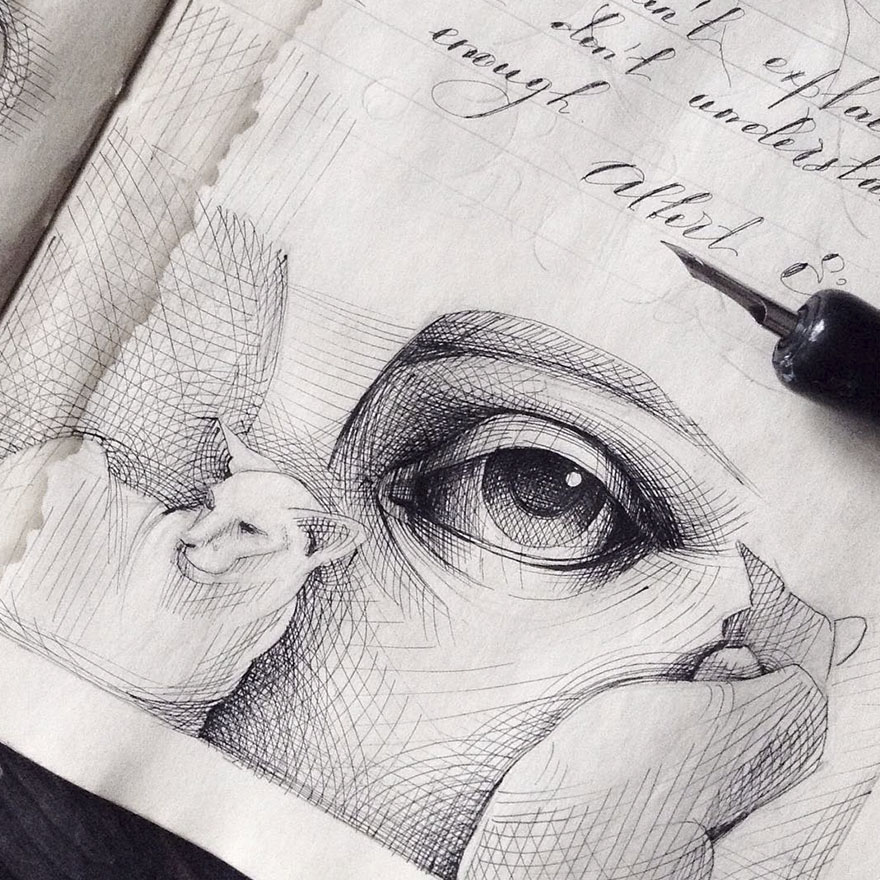 Russian Artist Reveals Her Mysterious Sketchbook To The World, And It’s Full Of Visual Secrets Russian Artist Reveals Her Mysterious Sketchbook To The World, And It’s Full Of Visual Secrets