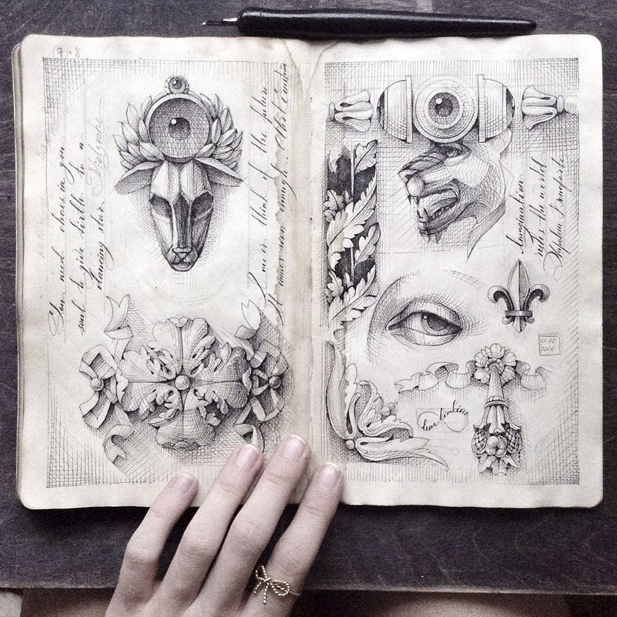 Russian Artist Reveals Her Mysterious Sketchbook To The World, And It’s Full Of Visual Secrets Russian Artist Reveals Her Mysterious Sketchbook To The World, And It’s Full Of Visual Secrets