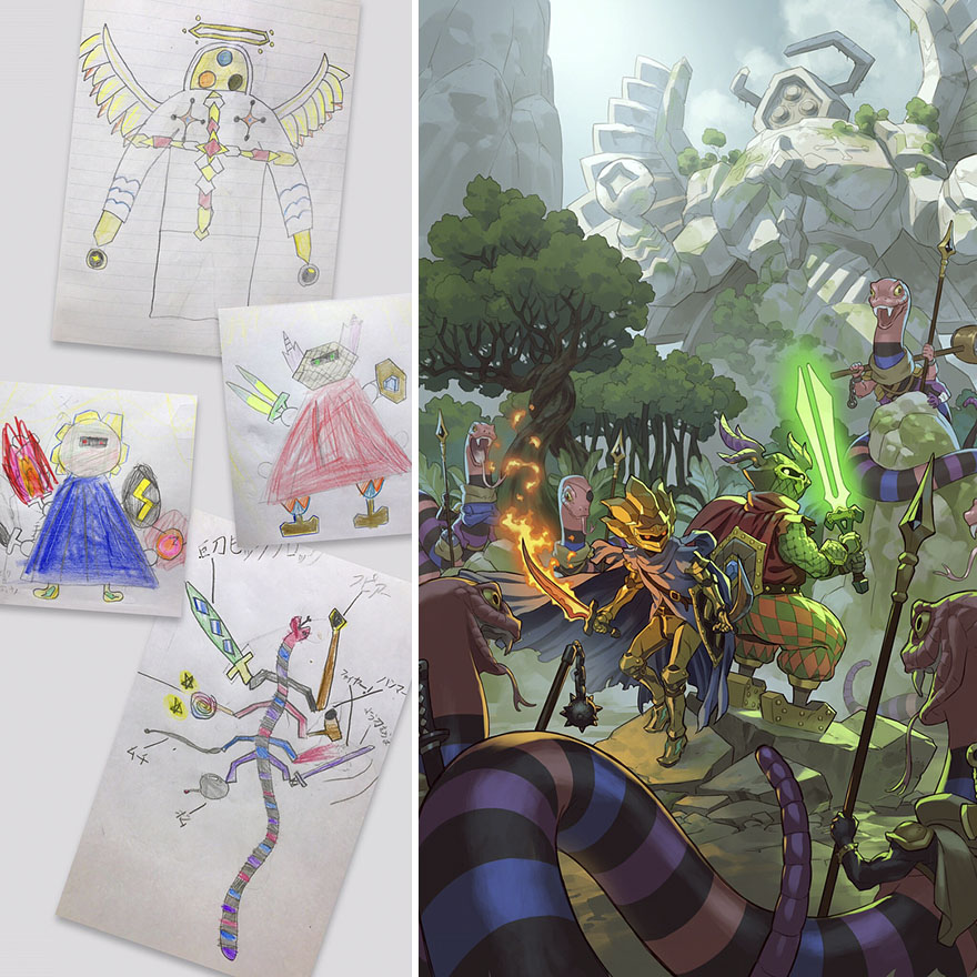 Dad Turns His Sons’ Doodles Into Anime Characters, And The Result Is Amazing (Part III) Dad Turns His Sons’ Doodles Into Anime Characters, And The Result Is Amazing (Part III)